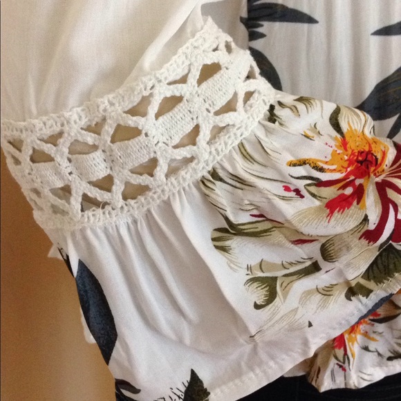 Up to XXL! Sexy Off shoulder Floral crop top - Picture 5 of 8